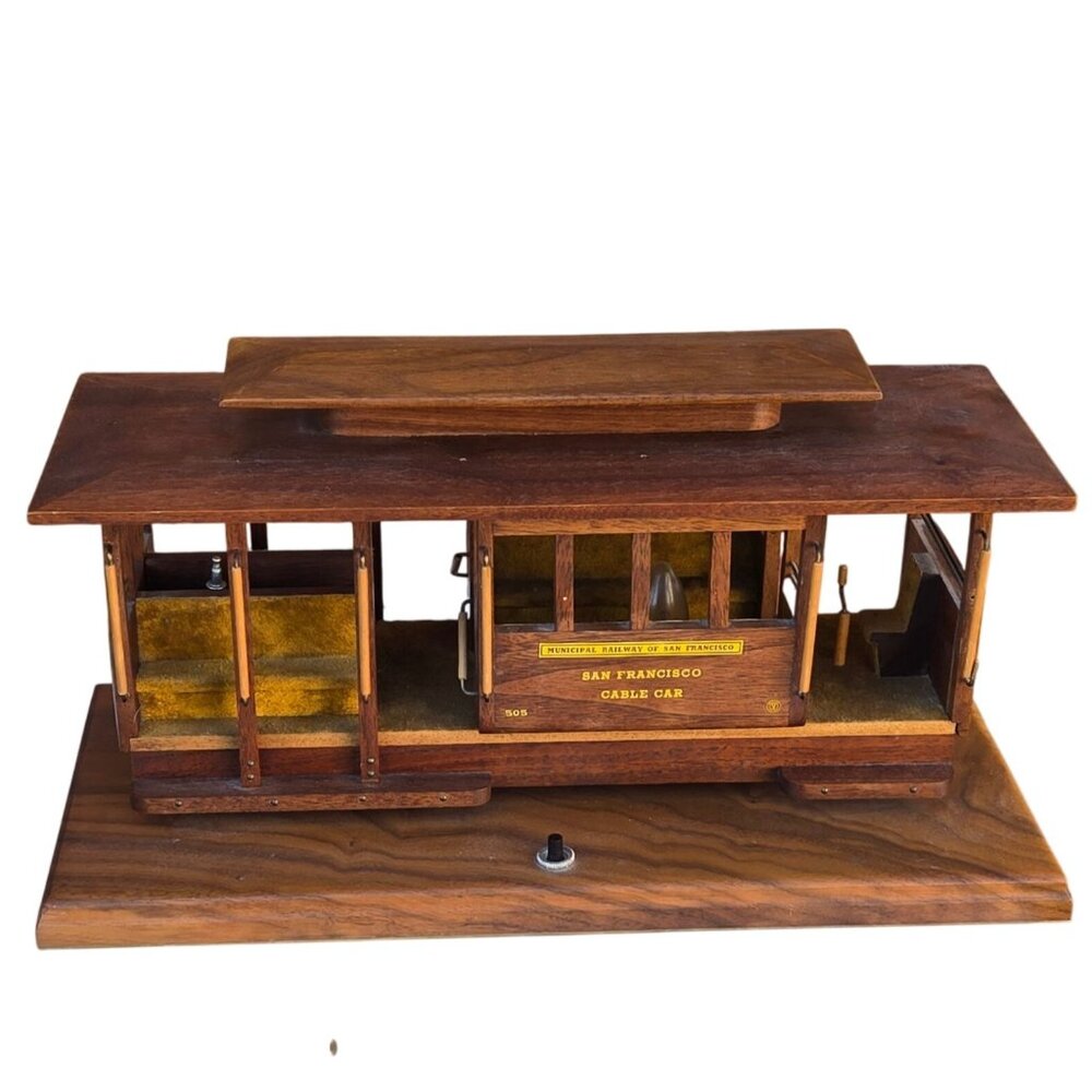 Vintage San Francisco Cable Car Lamp Model 505 Wooden Powell and Mason 1950s